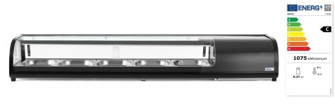 Witryna chłodnicza do sushi, Arktic, Pojemność: 5x GN 1/2 (H)40 mm - pojemniki w zestawie., czarny, 230V/190W, 420x1800x(H)265mm