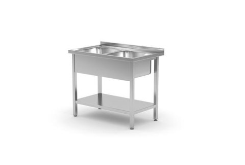 Stół z dwoma zlewami z półką - skręcany, o wym.1000x700x(H)850 mm Stół z dwoma zlewami z półką - skręcany, o wym.1000x700x(H)850 mm