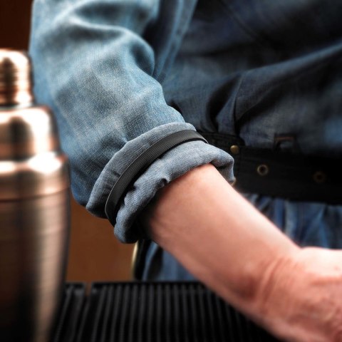 Barmańskie opaski na rękaw koszuli, zestaw 2szt, czarne BarFly
