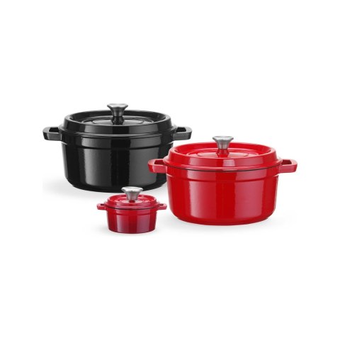 Garnek żeliwny emaliowany - jednoporcjowy / przystawkowy, czarny, 500ml, 120mm Fine Dine