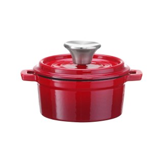 Garnek żeliwny emaliowany - jednoporcjowy / przystawkowy, czerwony, 500ml, 120mm Fine Dine