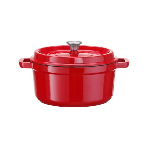 Garnek żeliwny emaliowany - kuchnia / bufet, czerwony, 6L, 280mm Fine Dine