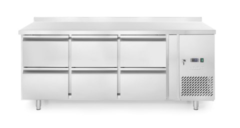 Lada chłodnicza, 6 szuflad, Arktic, Z tylnym rantem, 135L, srebrny, 230V/400W, 1795x700x(H)840mm