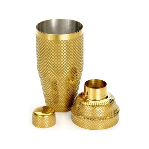 Shaker barmański 3-częściowy w stylu japońskim Diamond Lettice, złoty, BarFly 700ml BarFly