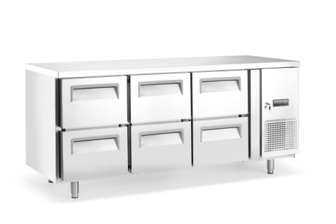 Lada chłodnicza, 6 szuflad, Arktic, Bez tylnego rantu, 204L, 230V/400W, 1795x700x(H)755mm